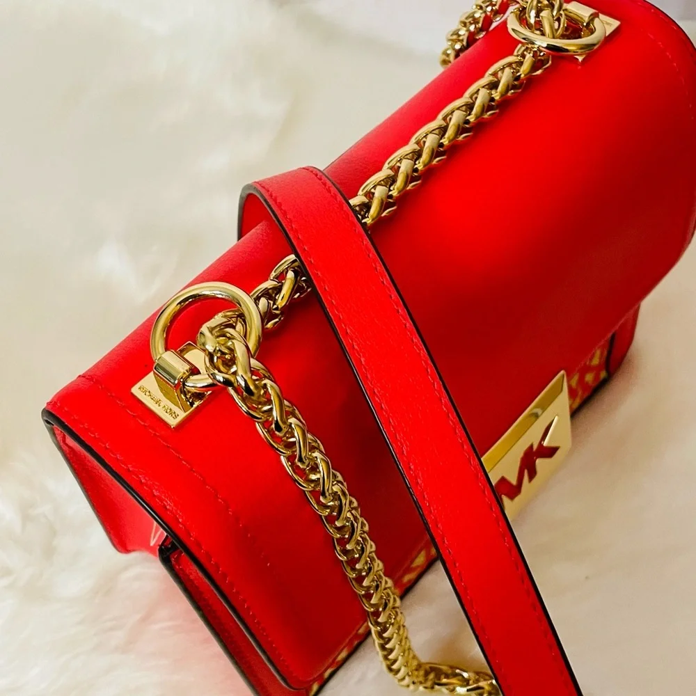 NWT Michael Kors Sonia SM SQR Shoulder Crossbody Bag Coral Reef